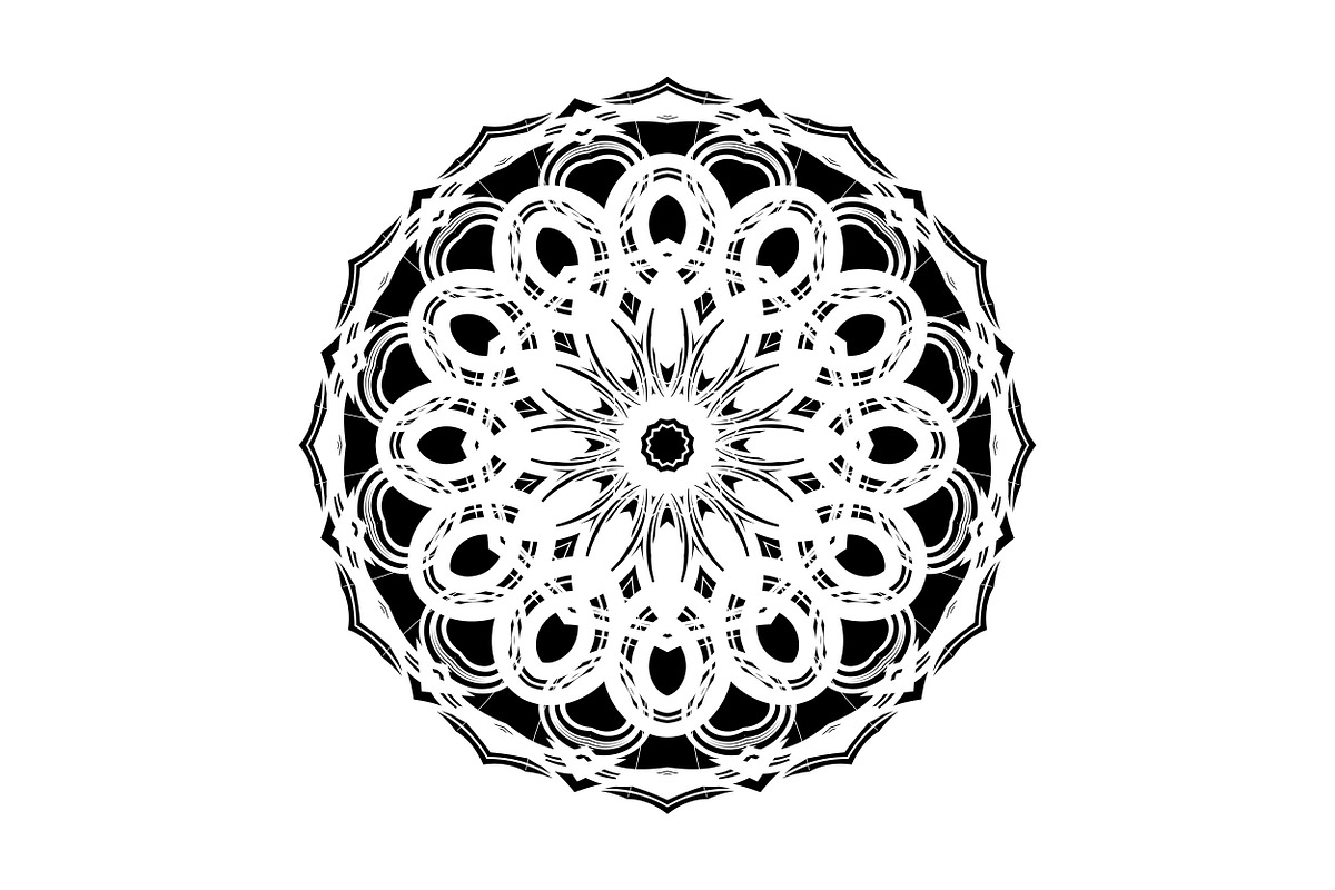 Ornamental Black White Mandala Pack, a Decorative Illustration by NJ Himel (Photo 93 of 103)