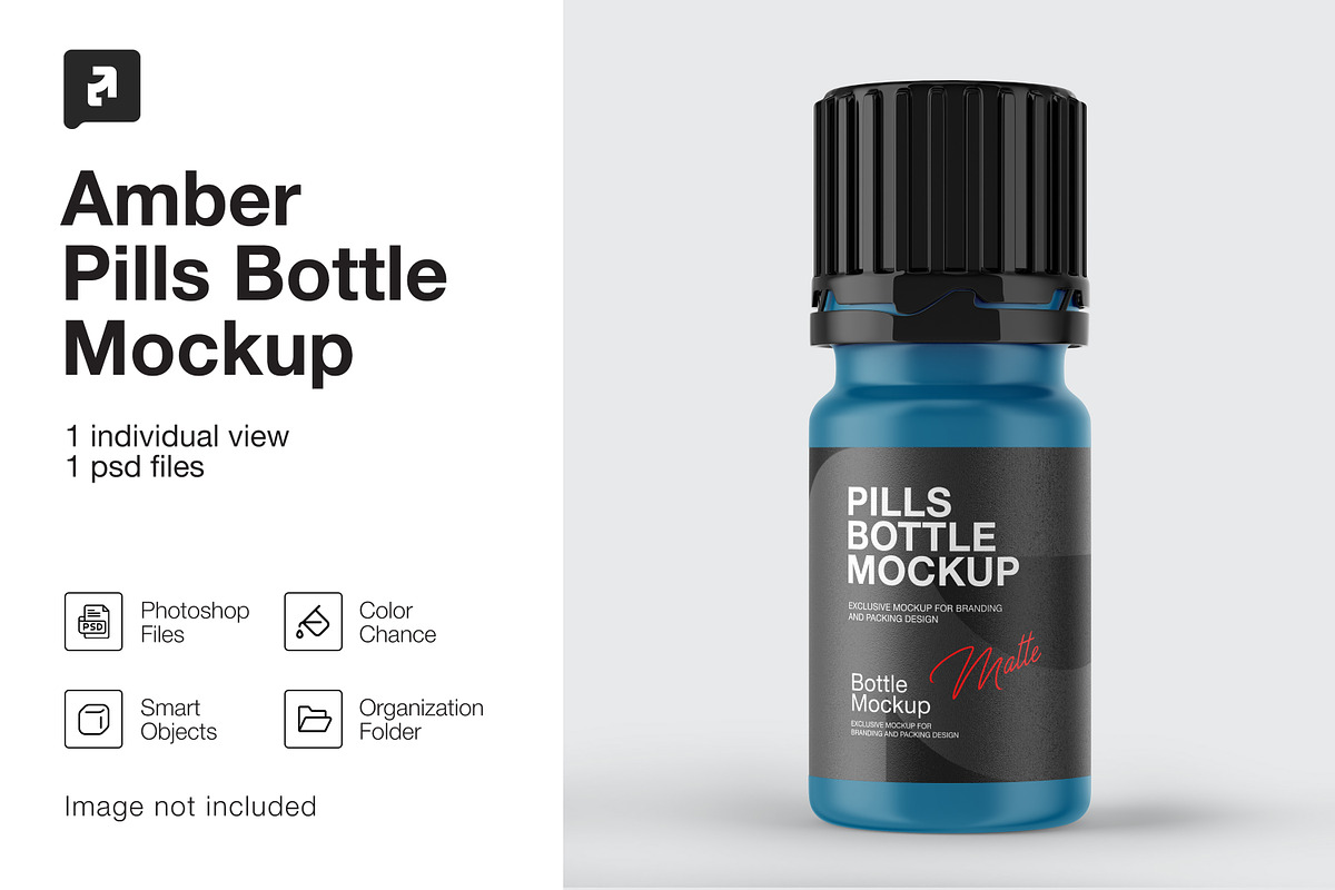Amber Pills Bottle Mockup, an Advertising Mockup by _Adroit_