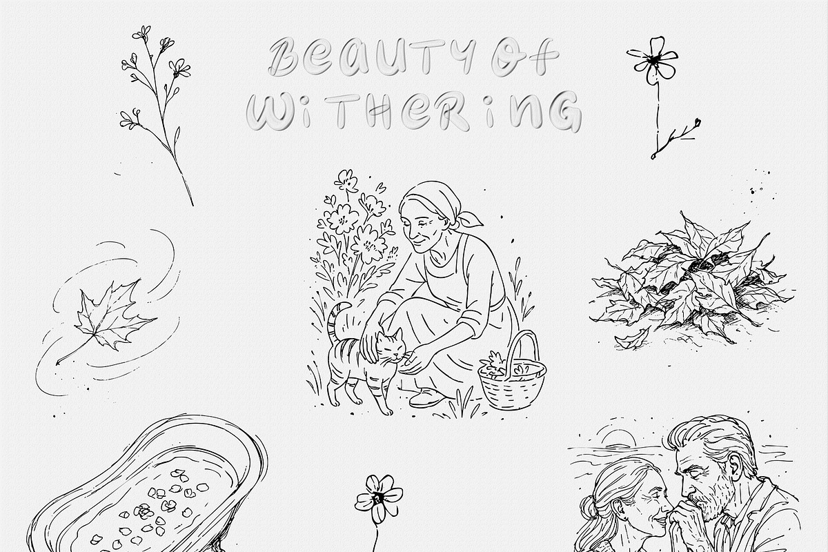 Beauty of Withering: Line Art set, a Decorative Illustration by divanovskaya_nv (Photo 7 of 12)