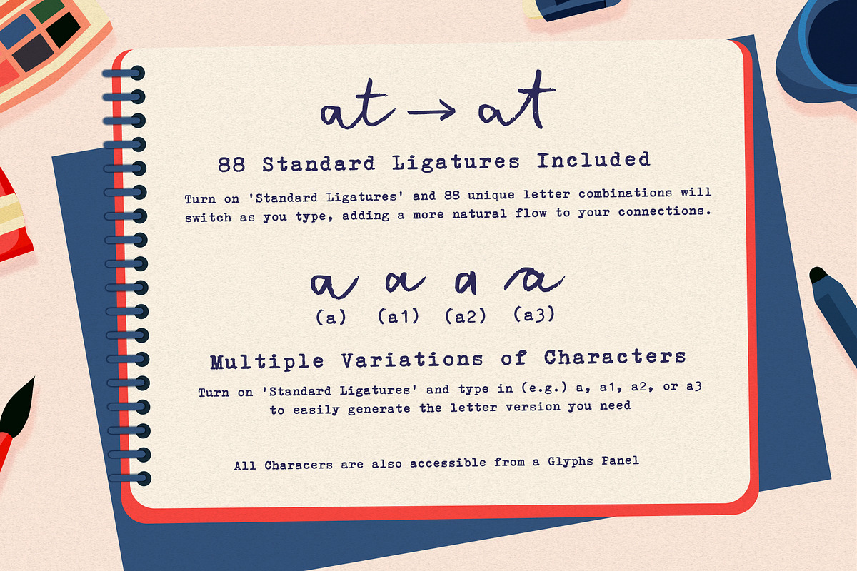 Sunday Sketches Handwritten Font, a Handwritten Font by Sam Parrett (Photo 9 of 11)