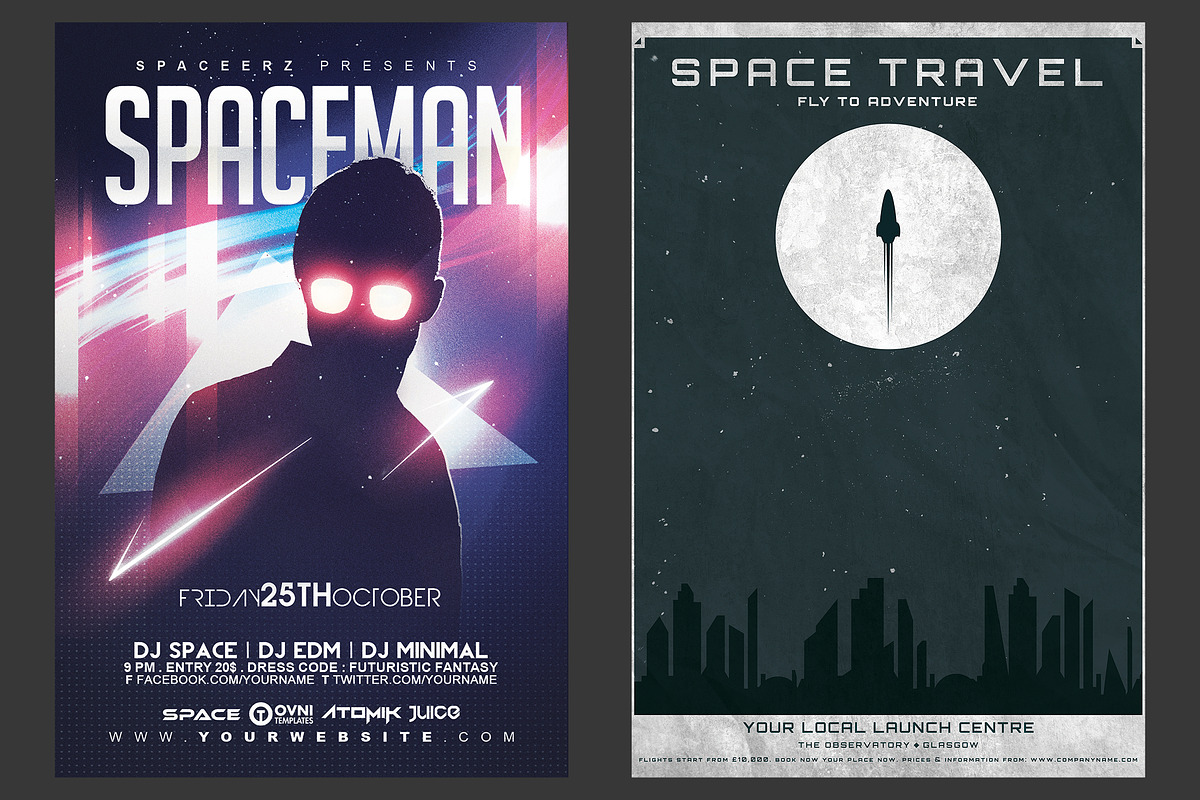 7 Space Flyer Bundle, a Design Template by PopotLane (Photo 2 of 5)