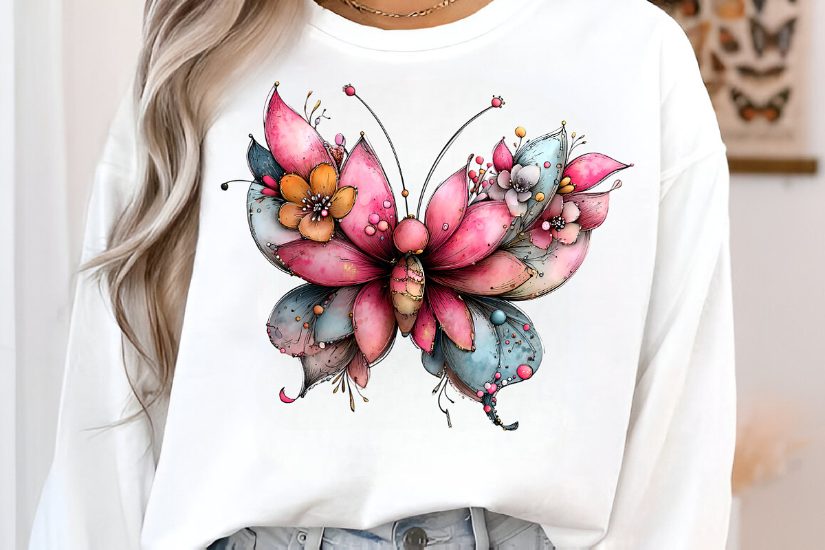 Whimsical spring Butterfly Clipart, an Illustration by SinaCreation (Photo 5 of 11)