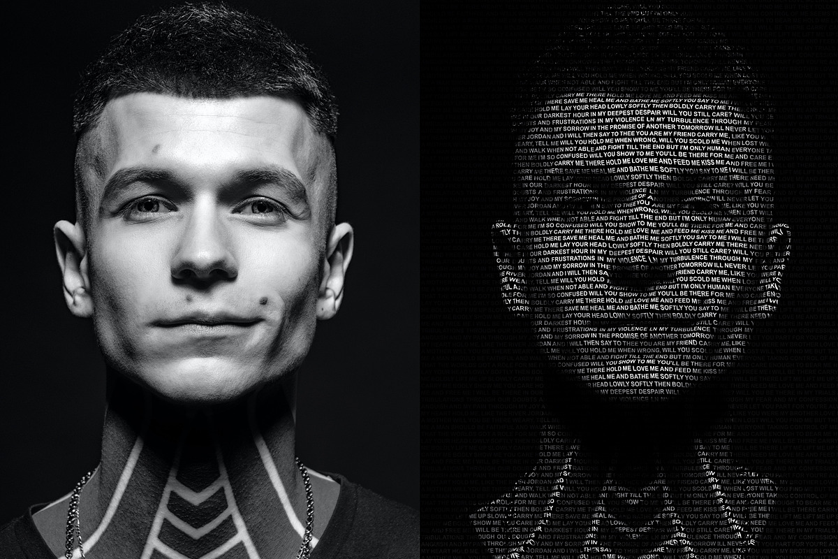 Text Portrait Photoshop Actions, an Action Add-On by Marvel (Photo 2 of 5)