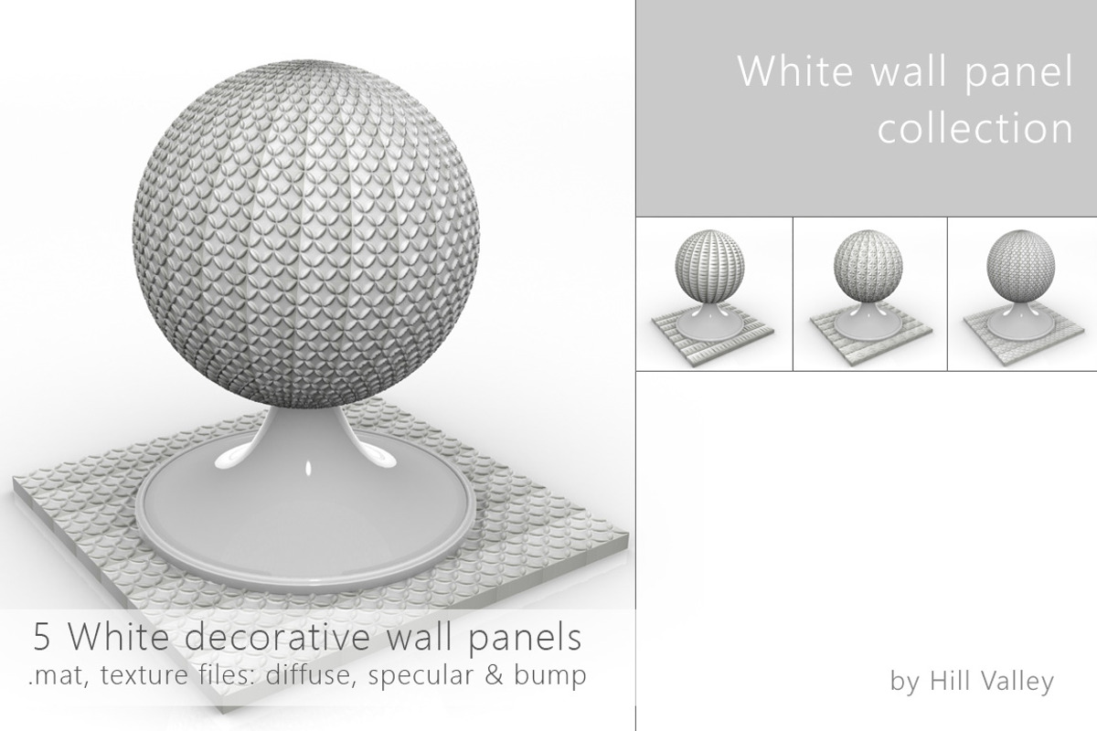 5 White wall panels/tiles, a Textures & Material 3D Model by DutchDigitalDesign (Photo 2 of 3)
