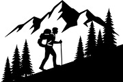 Hiking Silhouette Bundle, an Illustration by balal (Thumbnail 7 of 20)