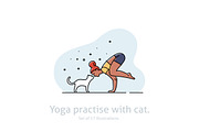 Yoga practice & cat illustration set, a Healthcare Illustration by tetiana.svirska (Thumbnail 1 of 17)