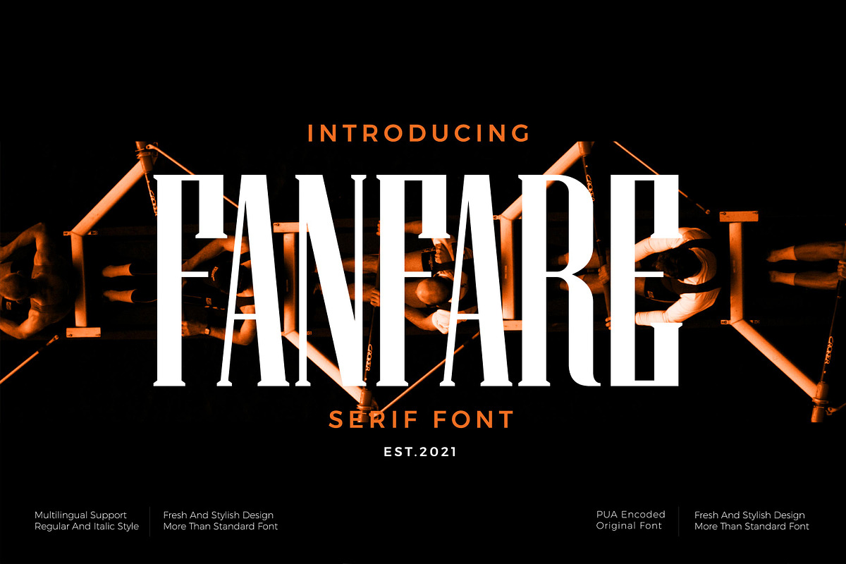 Fanfare - Serif font, a Serif Font by mahstudios (Photo 1 of 8)