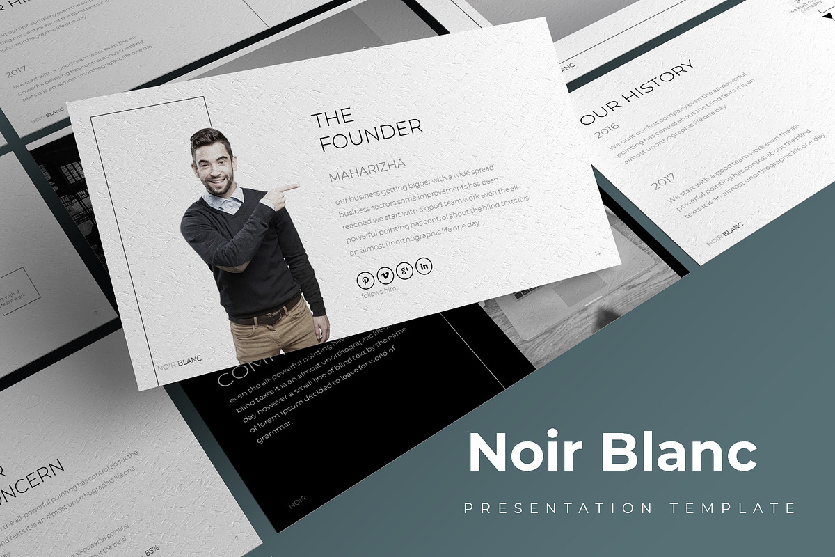 Noir Blanc - Powerpoint Template, a Presentation Template by inspirasign