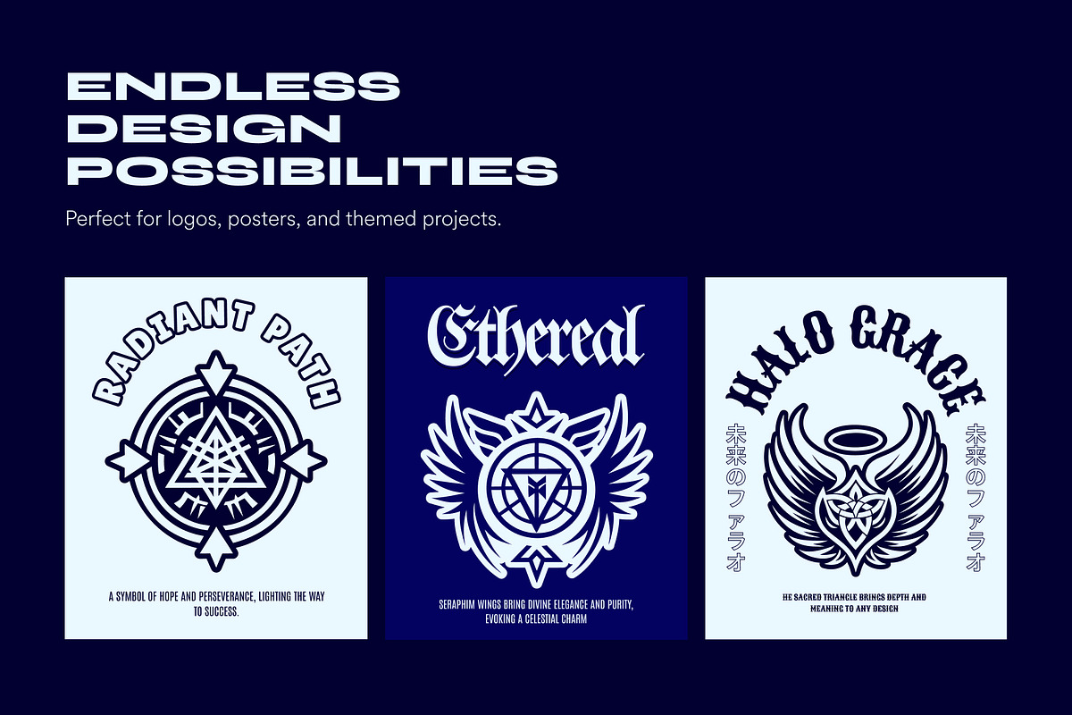 Angel Symbol and Sigils Set, a Solid Icon by Creative Stall (Photo 1 of 9)