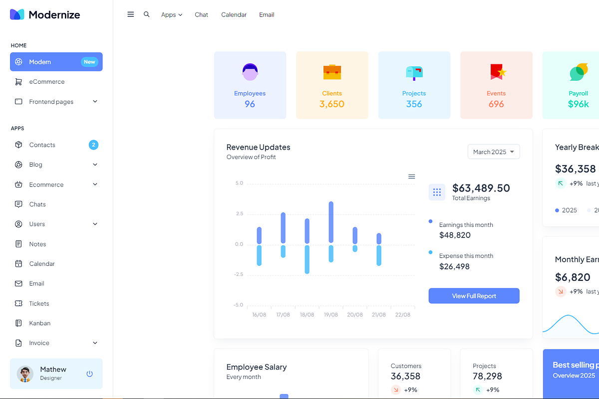 Modernize Nextjs Admin Dashboard, a Templates & Theme by AdminMart (Photo 8 of 15)
