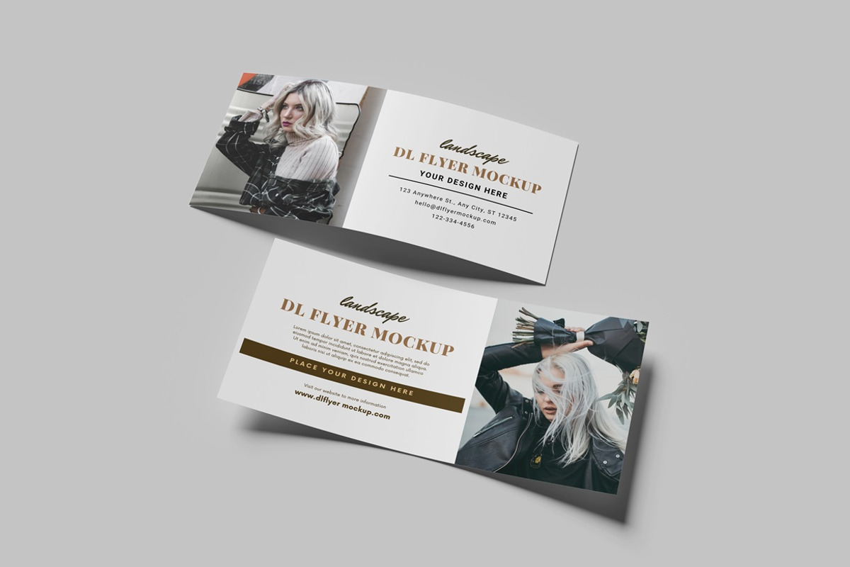 Landscape DL Flyer Brochure Mockup, an Advertising Mockup by GraphicWindow (Photo 2 of 7)
