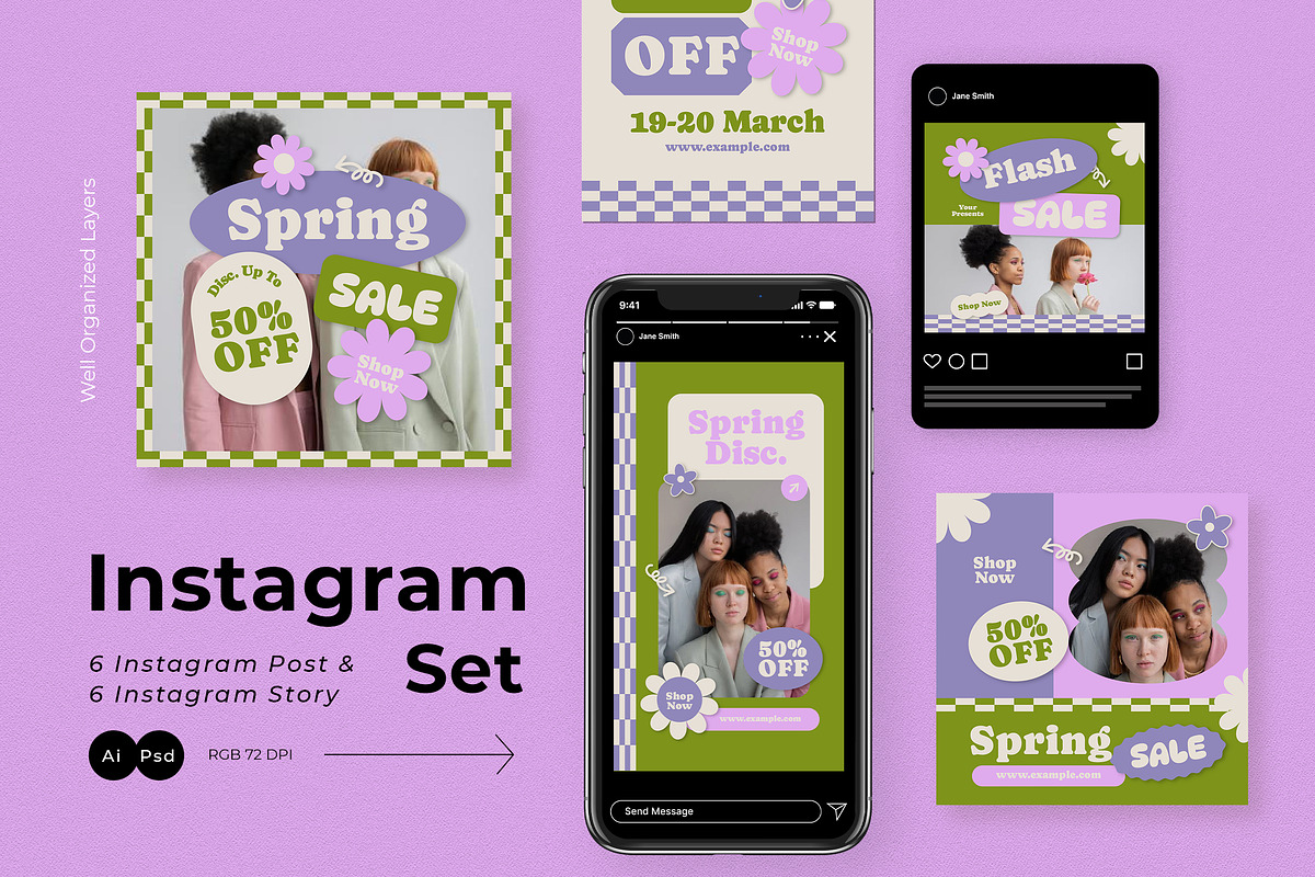Playful Cute Modern Spring Instagram, a Social Media Template by graphicook (Photo 1 of 6)