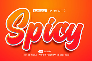 Spicy Vector 3d Editable Text Effect