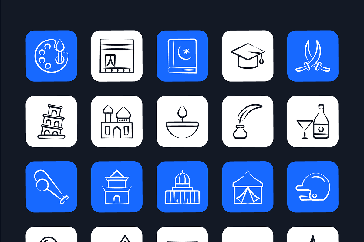 Culture and Communities Icons, an Outline Icon by Brickclay (Photo 6 of 7)