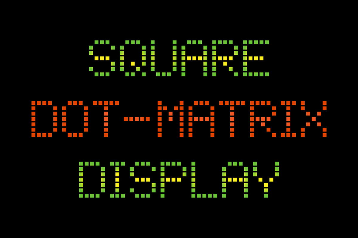 Square Dot-Matrix Display Font