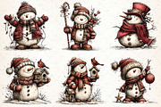 Festive Snowman Winter Clipart, an Illustration by Libby Wishes (Thumbnail 3 of 8)