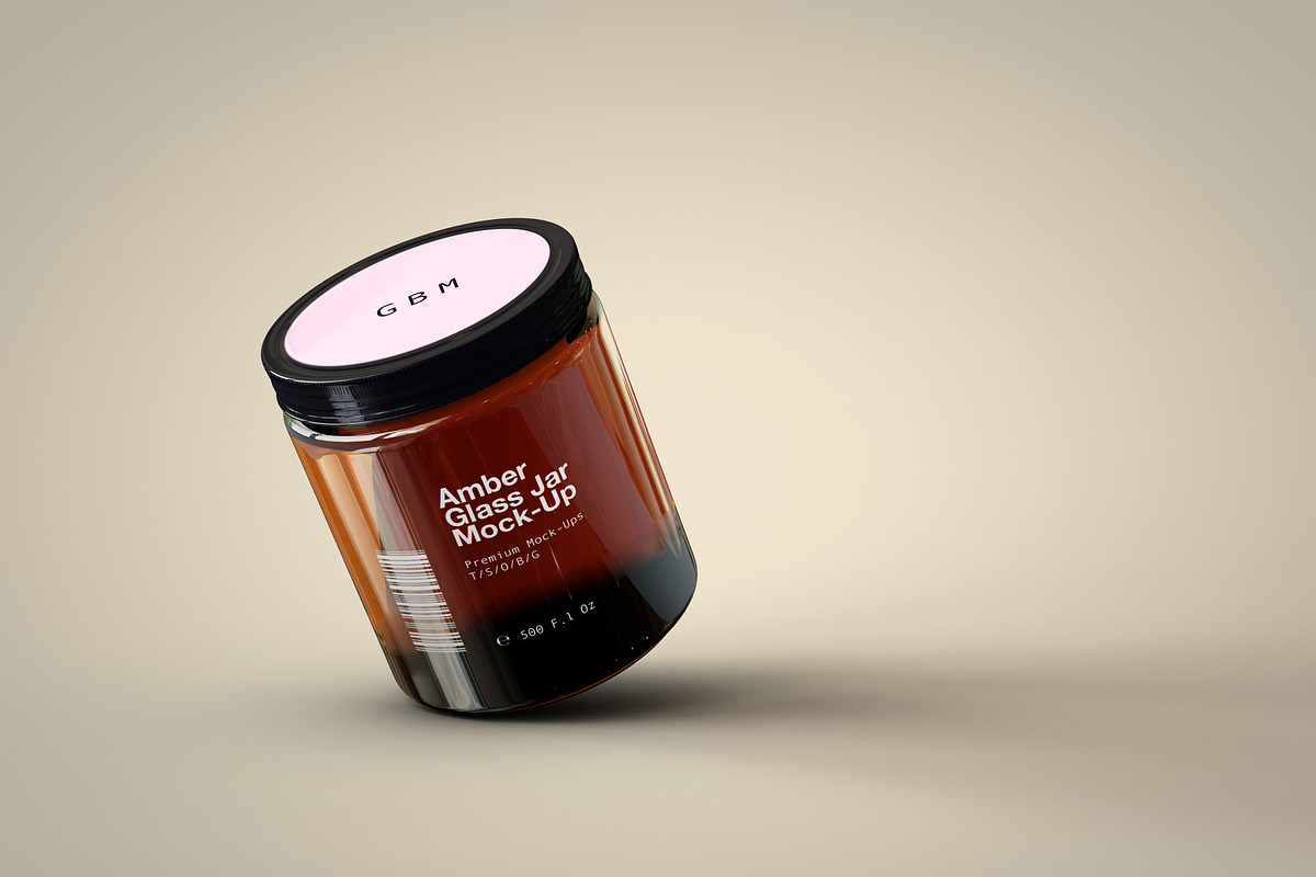 Amber Glass Jar Mock-Up, a Household Mockup by TSOBG (Photo 15 of 16)