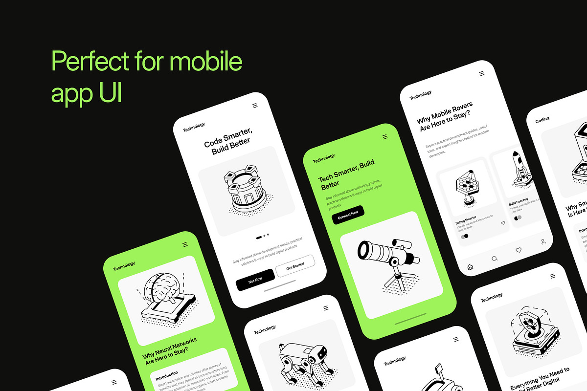120 Technology Illustrations Bundle, a Technology Illustration by Vectors Market (Photo 5 of 13)