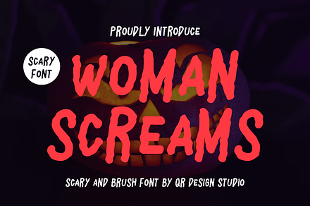 Woman Screams - Horror Font, a Handwritten Font by QR Design Studio