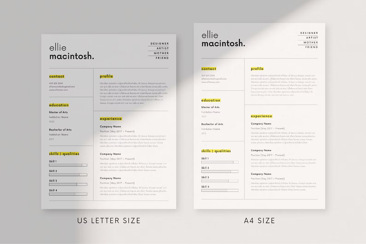 Designer Resume Template Canva, a Resume Template by frommakertomaker (Photo 5 of 8)