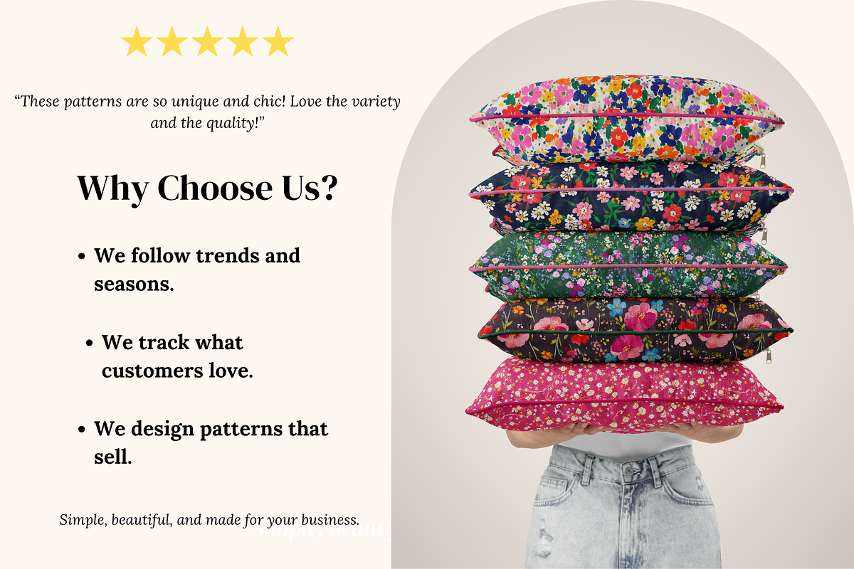 Bold Ditsy Floral Seamless Patterns, a Pattern Graphic by Ninterints (Photo 5 of 17)