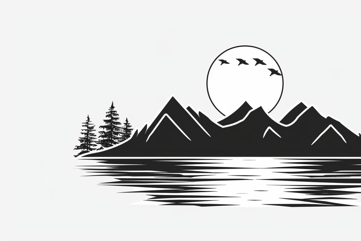 Mountain Tree Silhouette Bundle, a Graphic by hafijul (Photo 6 of 8)