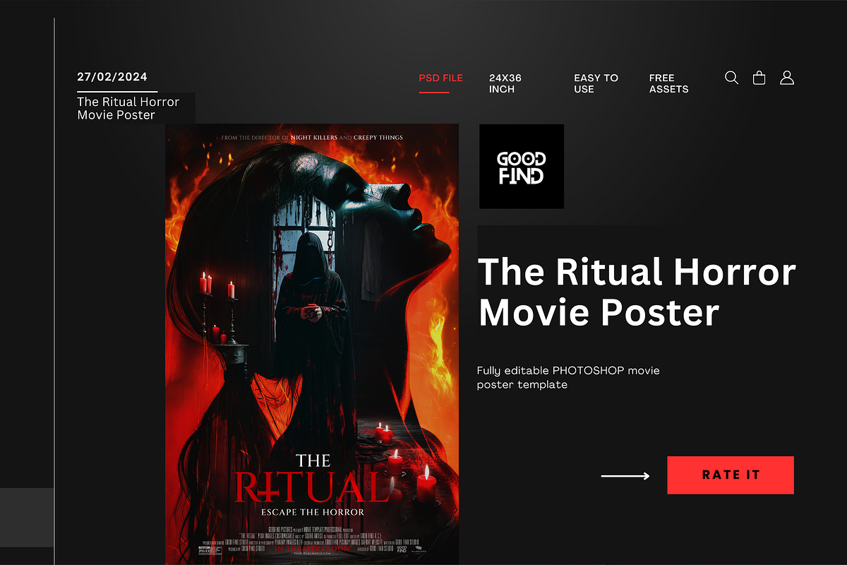 Horror Movie Poster, a Poster Template by GoodFind (Photo 1 of 2)