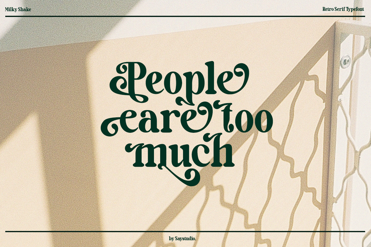Milky Shake - Retro Serif Font, a Serif Font by Say Studio (Photo 8 of 14)