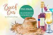 Watercolor Beach Bar Clipart, a Food Illustration by ArtCreationsDesign (Thumbnail 4 of 8)