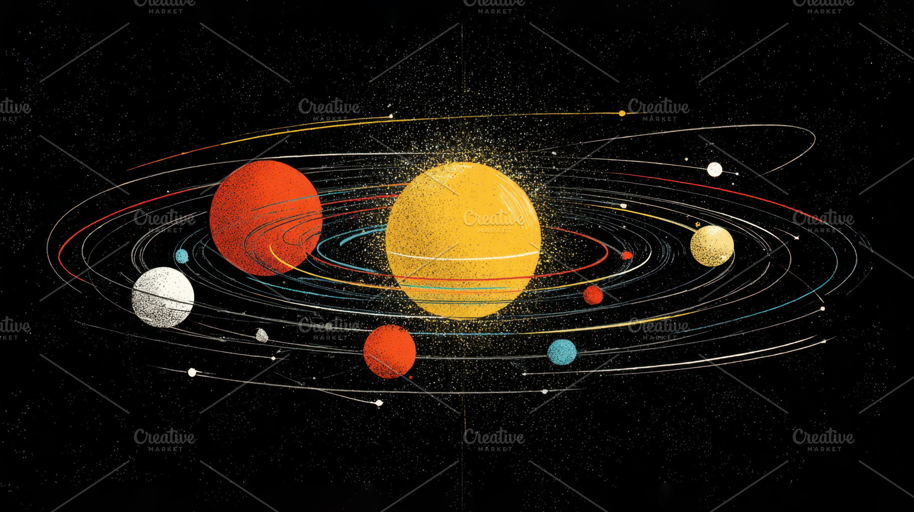 Solar system with planets and sun, a Photo by Beautiful things