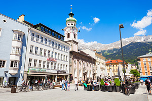 Street cafe in Innsbruck, a Photo by saiko3p
