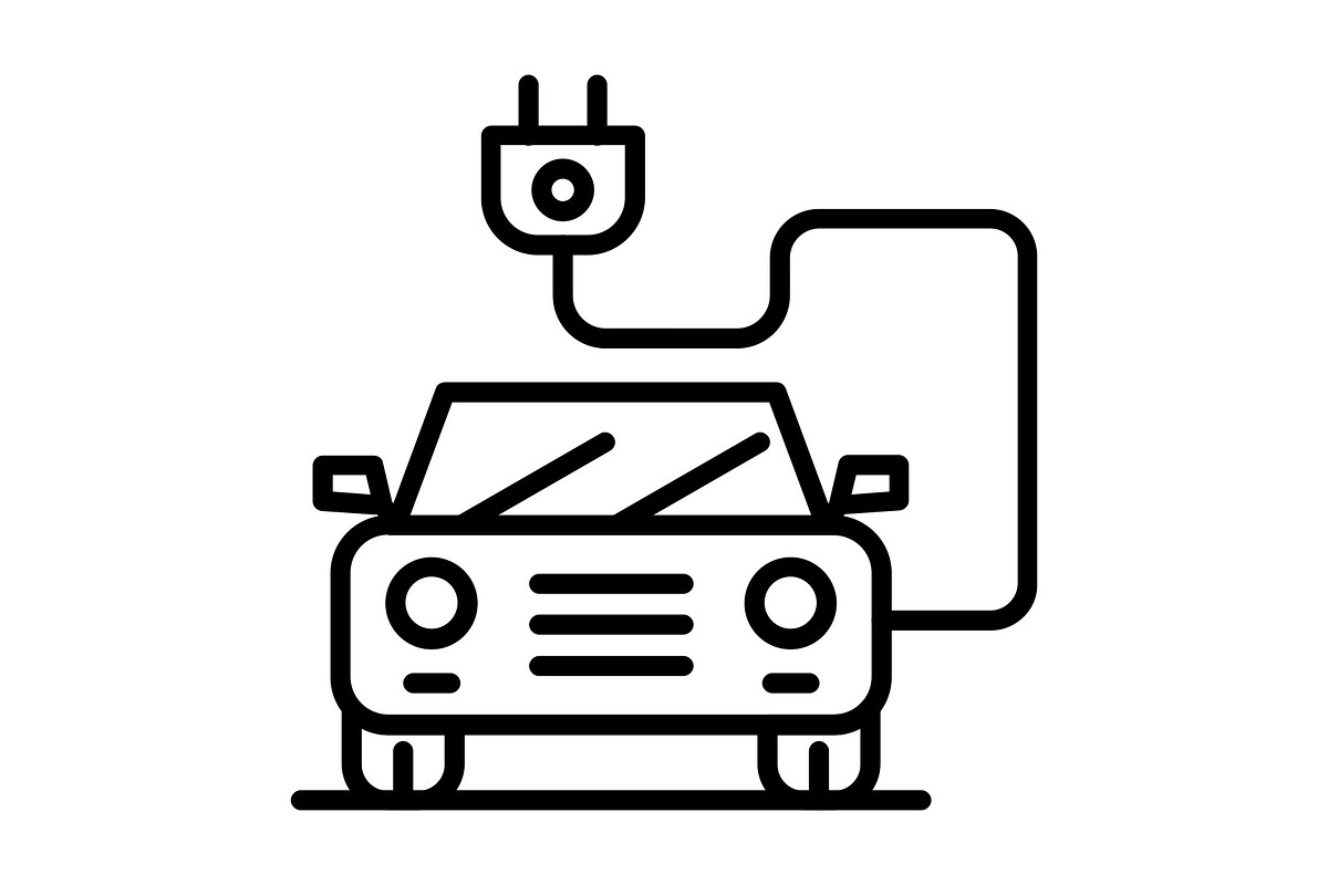 Electric Car Line Icon, an Icon by Pexelpy (Photo 1 of 2)