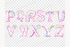 Rainbow Alphabet Clipart