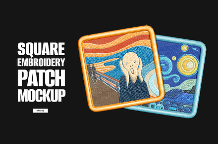 Square Embroidery Patch Mockup, a Mockup by rebrandy