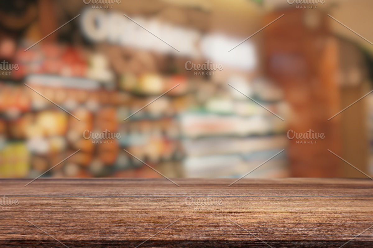 Grocery Store Shelves with Wooden Ta, a Food & Drink Photo by idea_design (Photo 8 of 10)