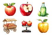 Watercolor  Apple Clipart Bundle, an Illustration by Daily.Designs (Thumbnail 5 of 5)
