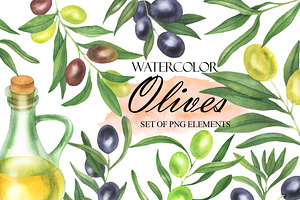 Watercolor Olive