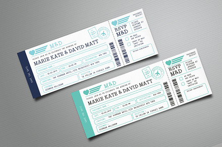 Boarding Pass Wedding Invitation, an Invitation Template by Vynetta