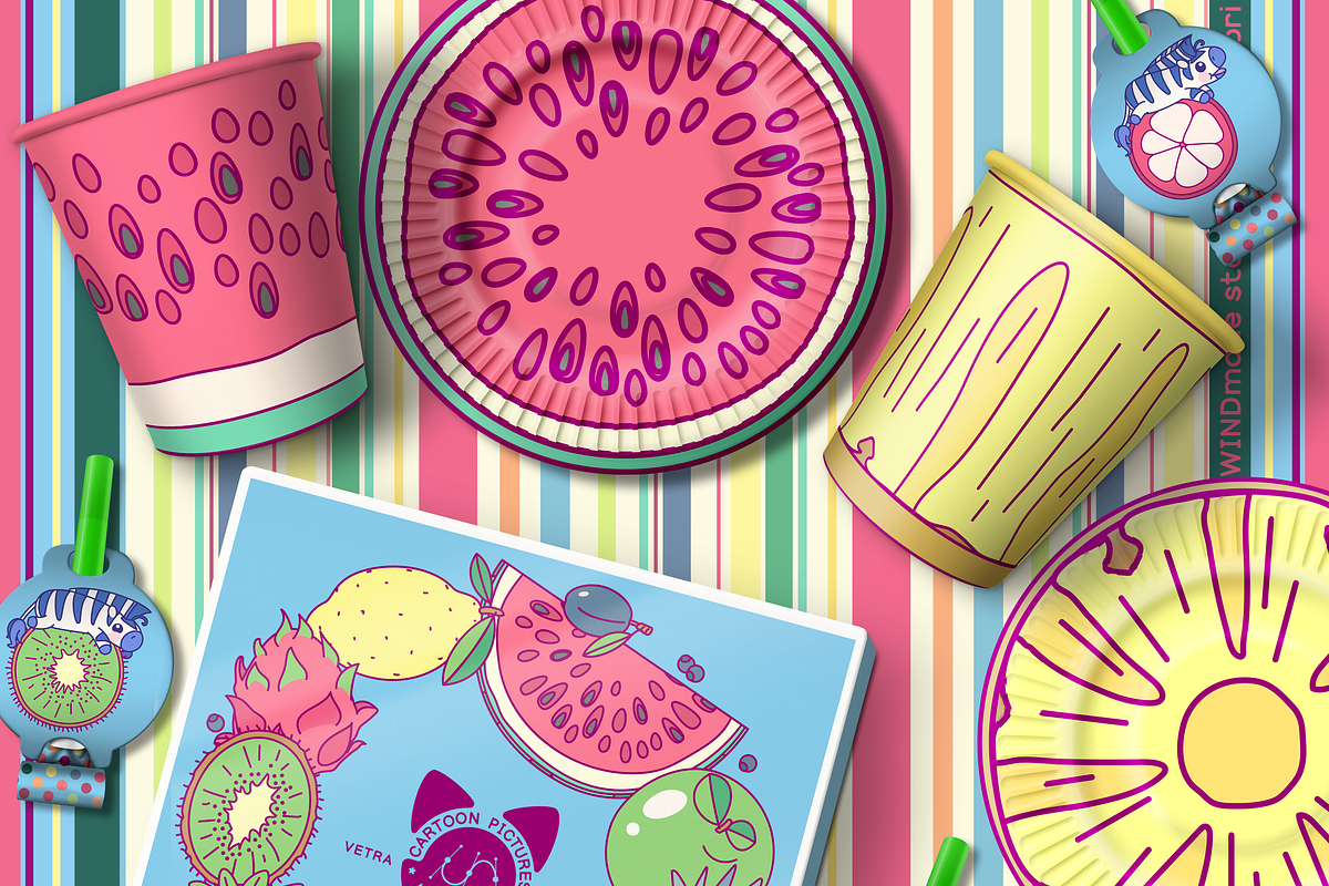 vector set Summer Party with zebra, an Illustration by WINDmade (Photo 11 of 11)