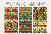 12 Indian Sari Borders Patterns, a Pattern Graphic by Inknfolly (Thumbnail 2 of 7)