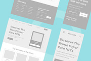 Crypto Art Wireframe Website, a Wireframe Template by INSPR STD (Thumbnail 4 of 6)