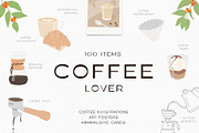 Coffee Lover - Art Posters & Clipart, a Decorative Illustration by millering (Thumbnail 1 of 11)