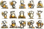 Cute Woodland Animals Clipart, a Seasonal Illustration by OK Design (Thumbnail 3 of 6)