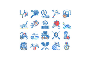 Sport Active Competitive Game Icons, an Object Illustration by pikepicture