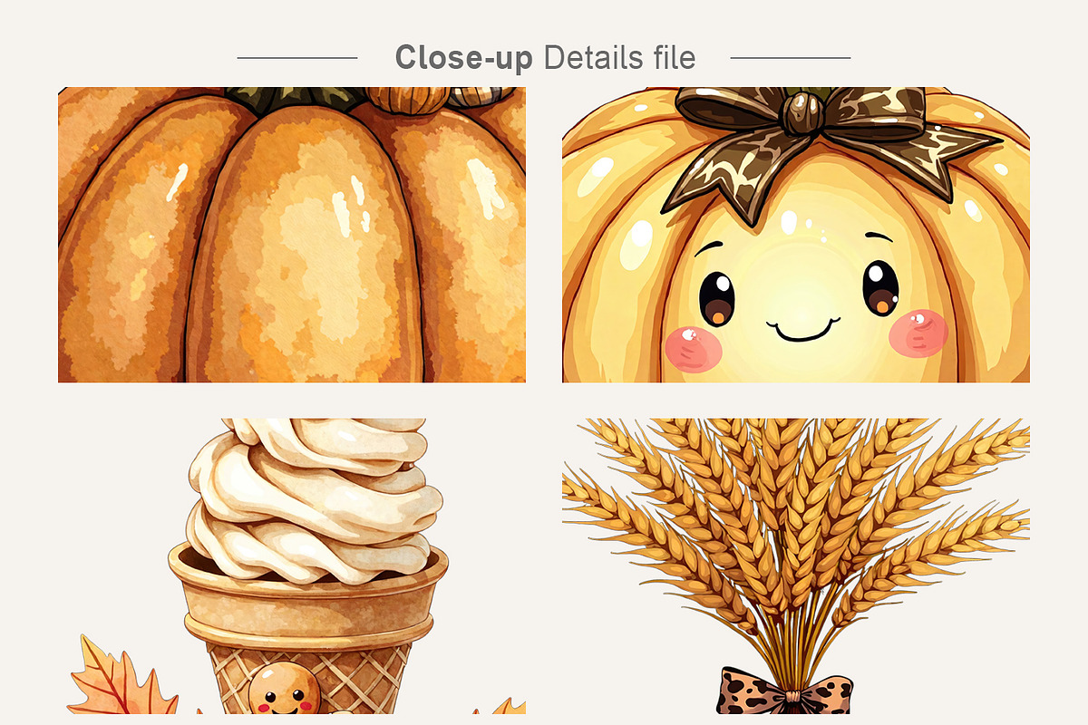 Fall Watercolor Pumpkin Clipart, an Illustration by Artnoy (Photo 4 of 8)