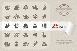 Nature Icons Set. Vector