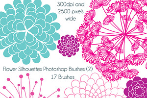 Flower Silhouettes Photoshop Brushes