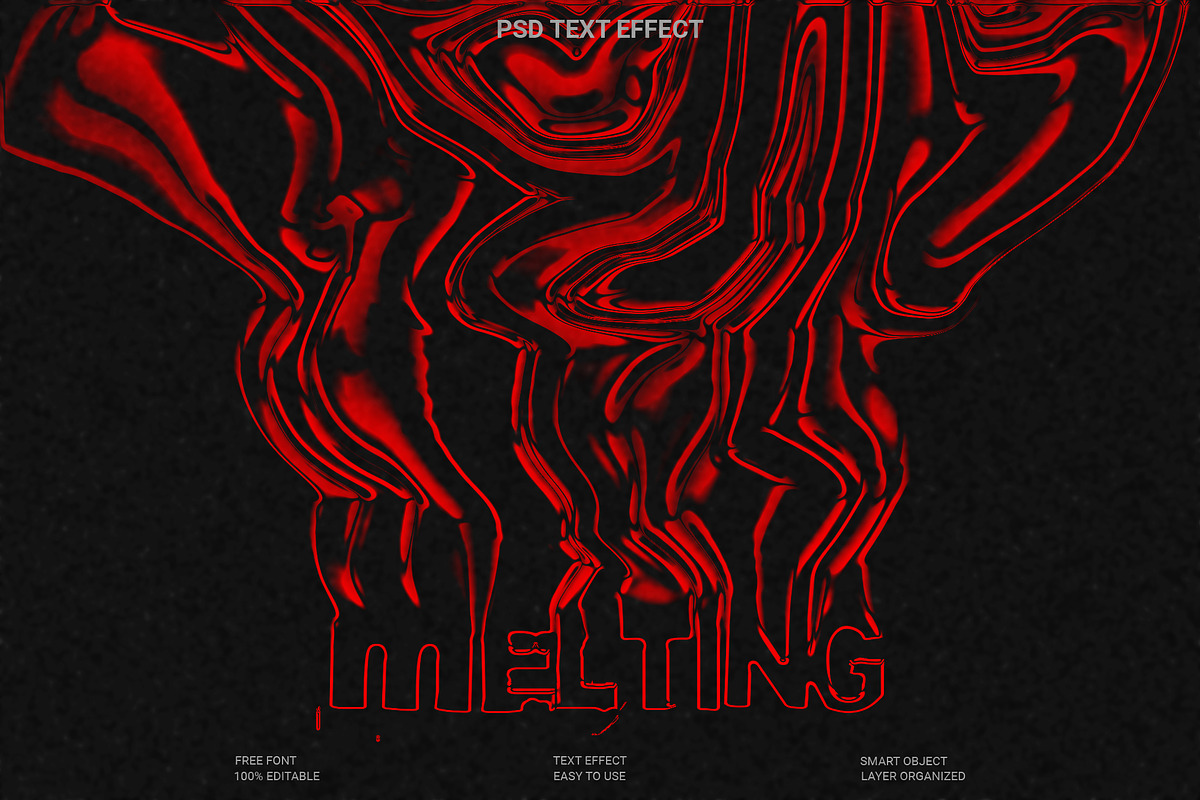 Red Melting PSD Text Effect, a Layer Style Add-On by Imamul001