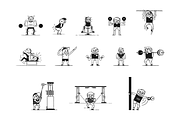 Retro Workout Illustration Bundle, a Graphic by Nick Brito (Thumbnail 2 of 2)