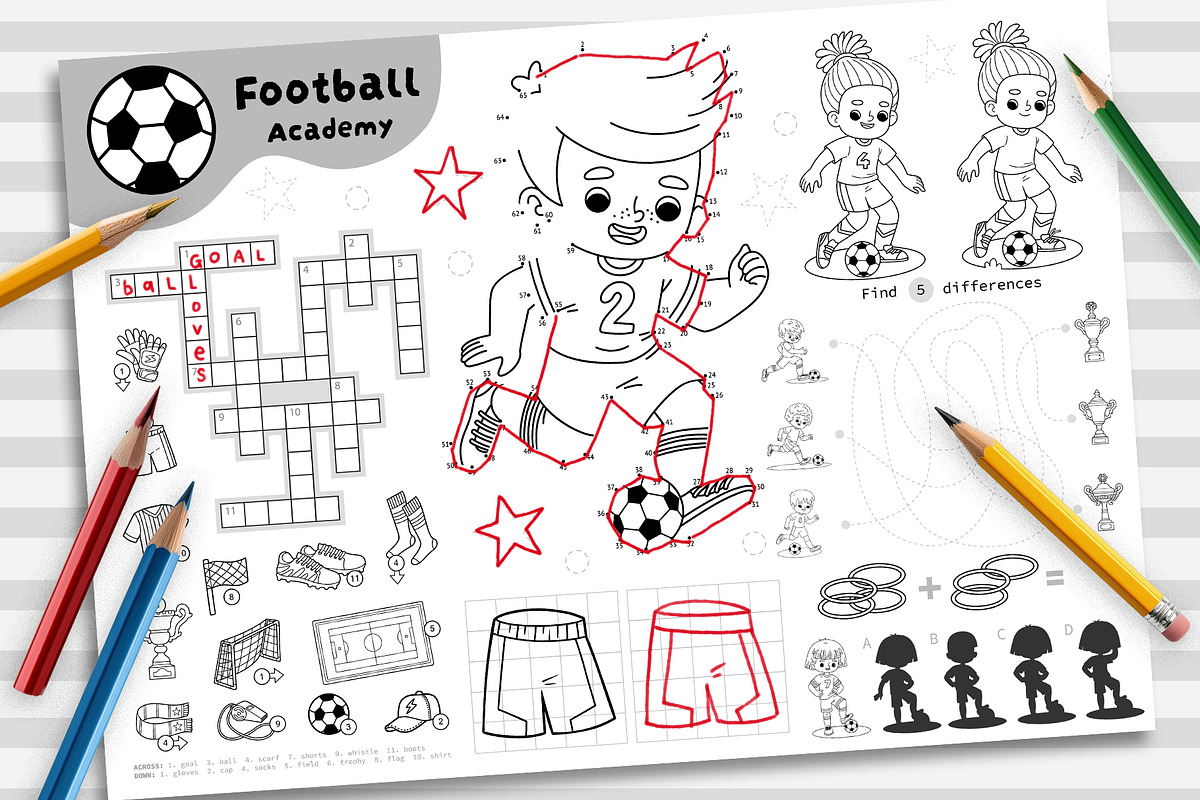 Football Colorless Playmats for Kids, an Education Illustration by Ksenya Savva (Photo 4 of 7)